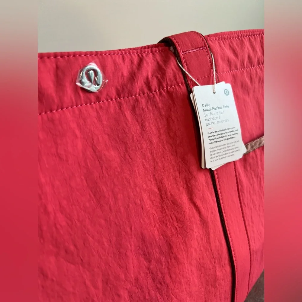 Lululemon Daily Multi-pocket Tote Bag 20L Glaze Pink/Ancient copper piping NWT - Picture 6 of 9